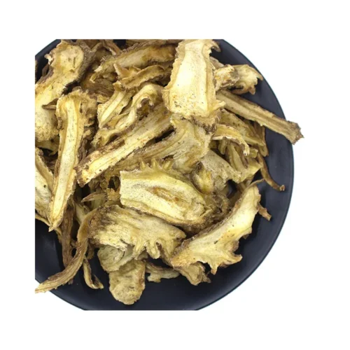 Clear view of angelica root slices