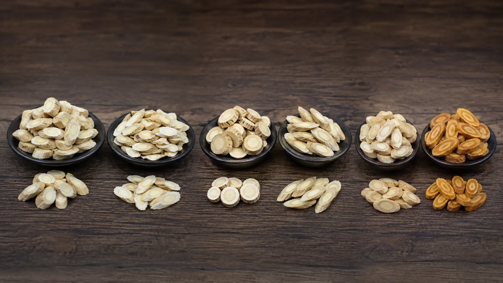 Astragalus root slices grades, cuts and processing types compared
