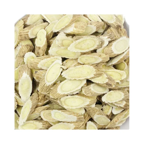 Close-up detail of astragalus root slices