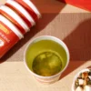 Close-up detail of barley chicory kudzu herbal tea in cup