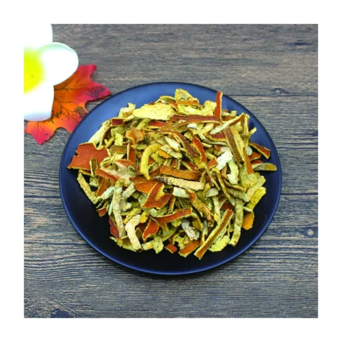 Dried tangerine peel showing its natural form