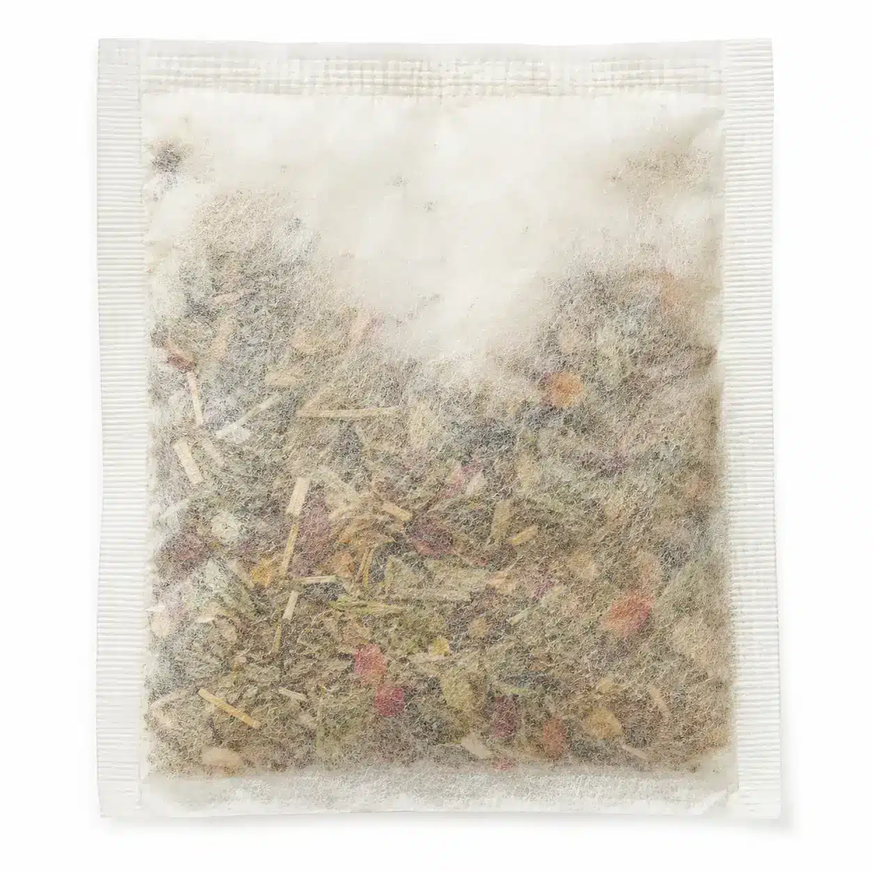 Classic rectangular filter tea bag with string and tag
