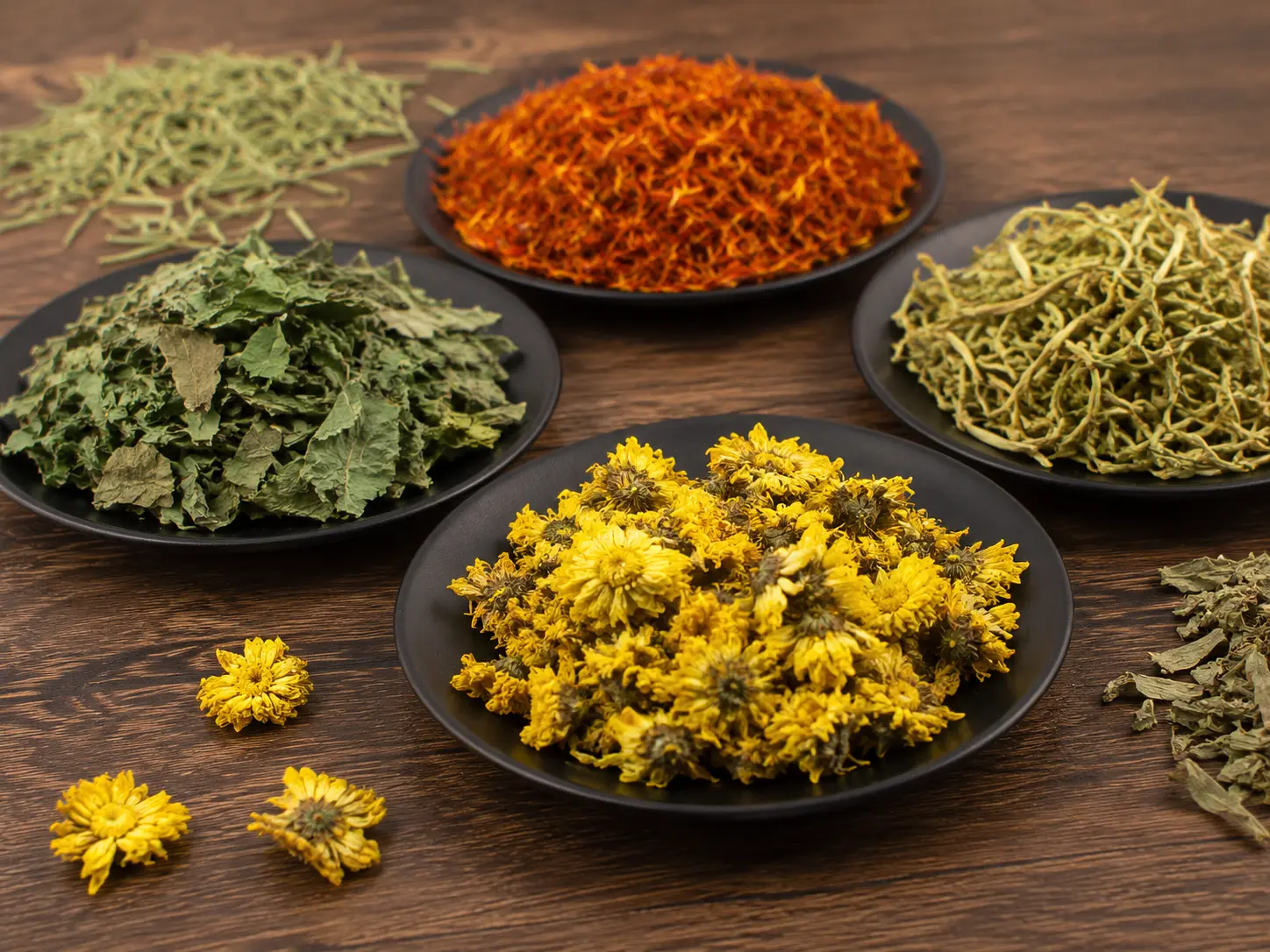 Dried flower and leaf herbal materials for bulk supply