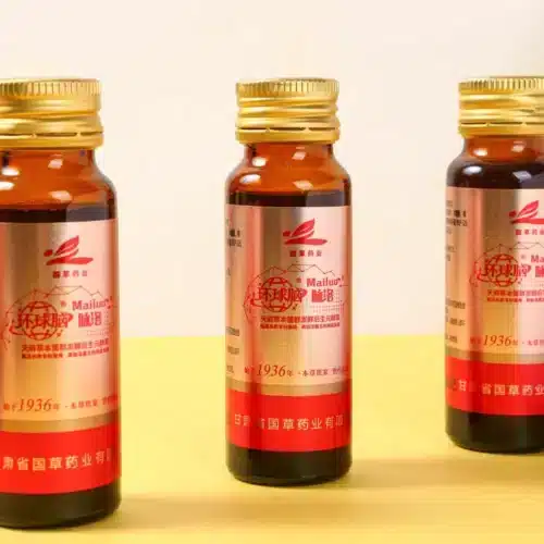 Gastrodia elata postbiotic fermented drink bottle detail