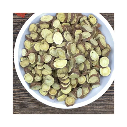 Licorice root slices showing its natural form
