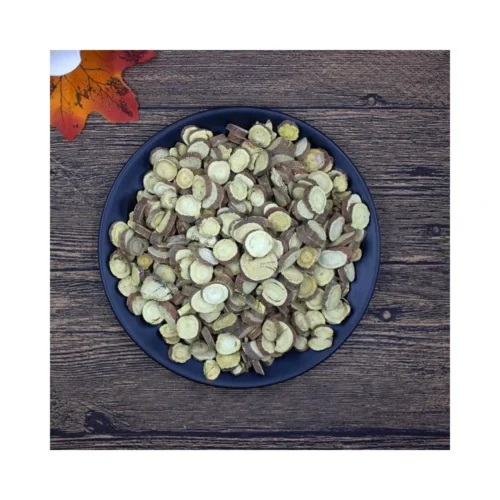 Clear view of licorice root slices