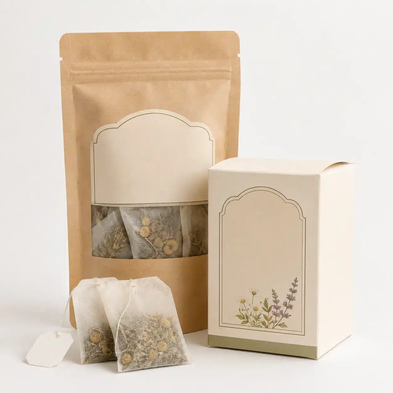Private label herbal tea bag pouch packaging