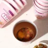 Close-up detail of red date goji poria herbal tea in cup