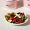 Red date goji poria herbal tea in cup package display