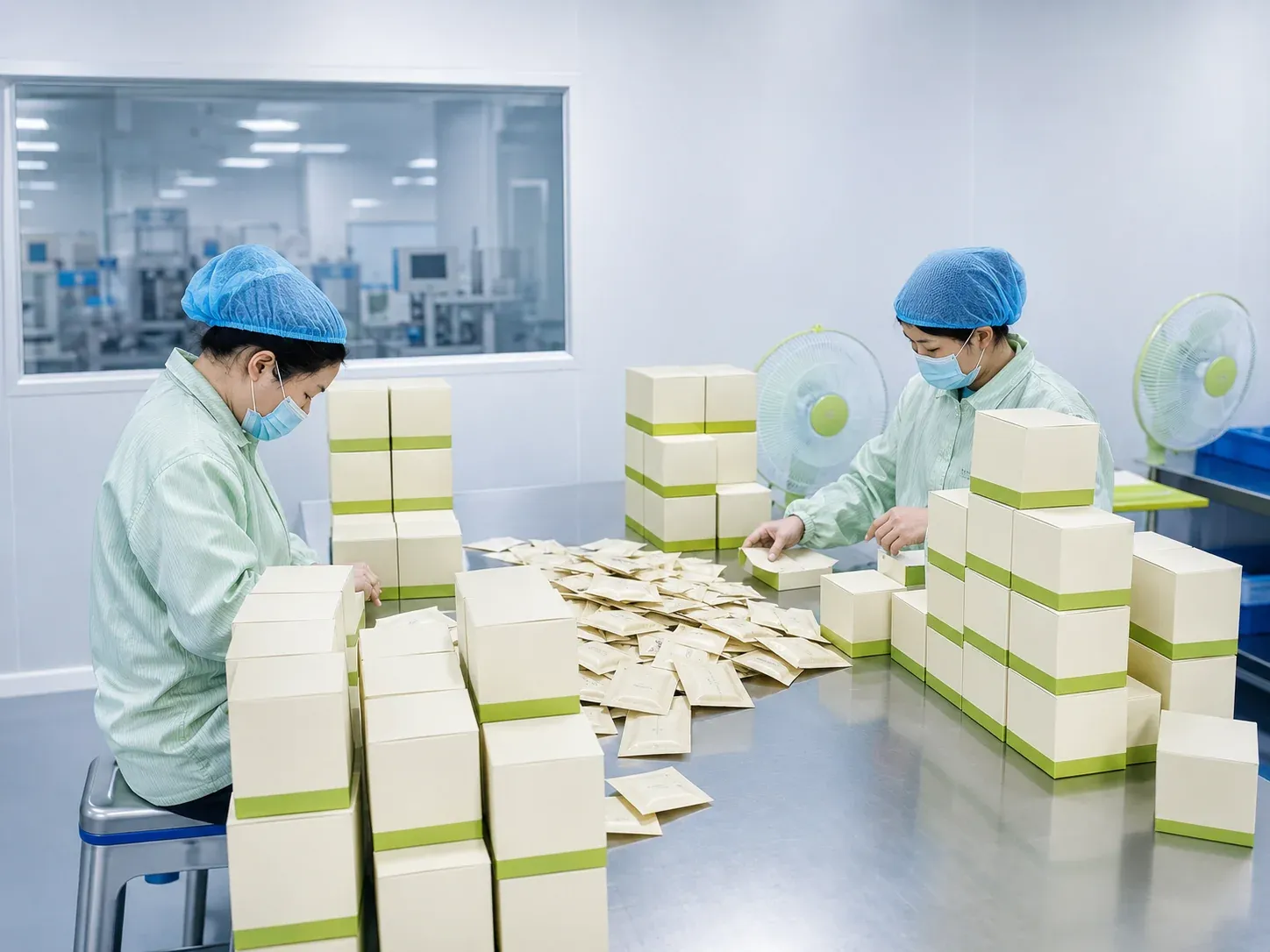 Private label herbal tea packaging sample reviewed before final approval
