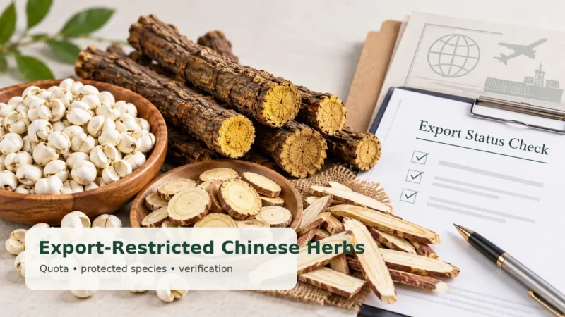 Chinese herbs export restrictions guide