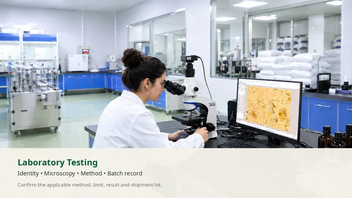 laboratory analyst running instrument testing on Chinese herbal samples