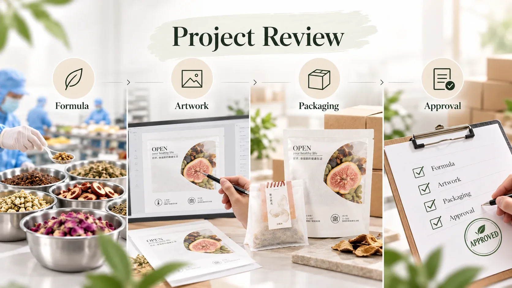 Custom herbal tea sampling process